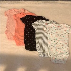 Set of 5 Carter’s Newborn Girl Onesies